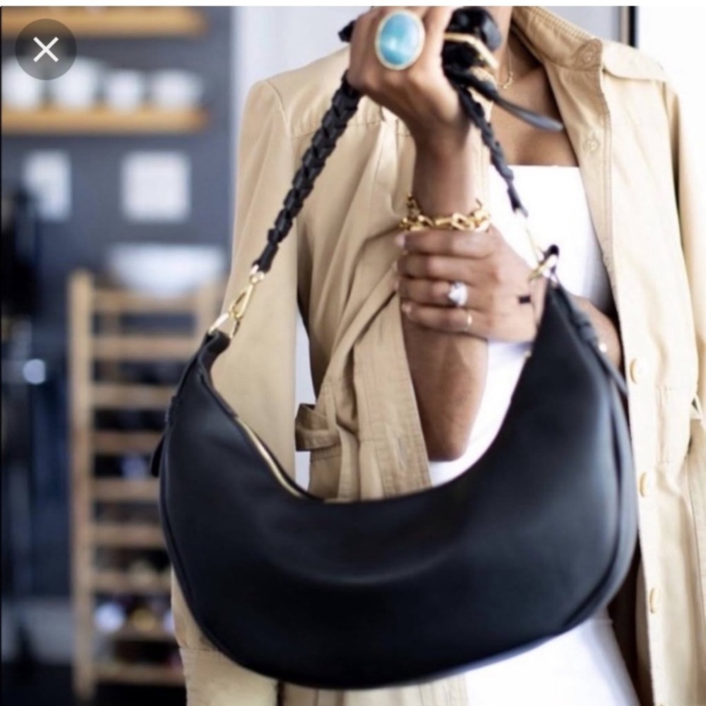 Moon shaped Vegan Leather crescent Hobo Bag- Rachel Zoe